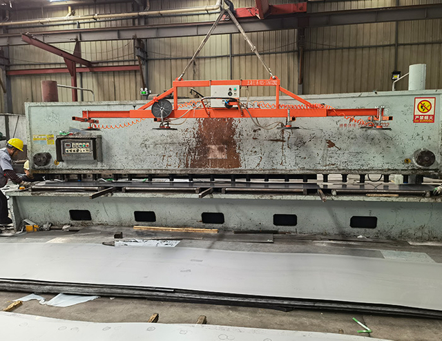 Stainless steel plate shearing and bending