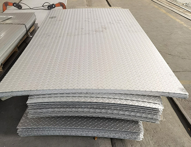 Stainless steel patterned plate processing
